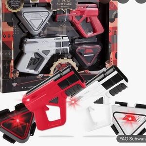 FAO Schwarz Red & White Laser Tag Set with Chest Sensors